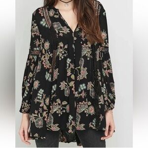 Free people Black Tunic Blouse